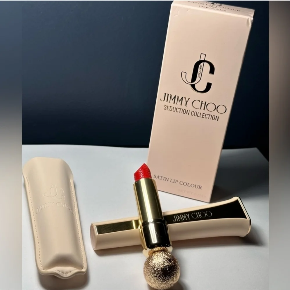 JIMMY CHOO NWT SEDUCTION COLLECTION SATIN LIP COLOR • CORAL KISS 004. ✨️